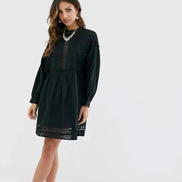 black dress with lace up front Amoris T816 Prom Dress - Navy